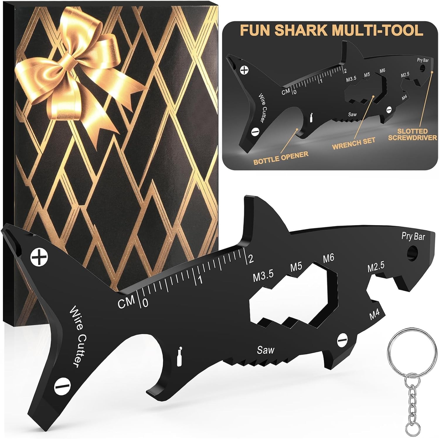 Fun Mens Gifts EDC Multitool – Unique Men Birthday Shark Gift, Novelty Christmas