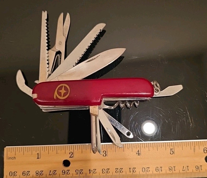 Vintage BPA EI Multi Tool Pocket Knife – 13-in-1 Folding Utility Knife – Red…