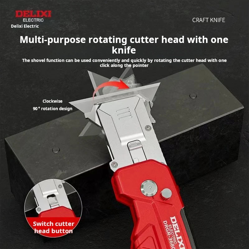 Versatile Utility Knife with Thick Holder & Trapezoidal Blade for Glue Removal