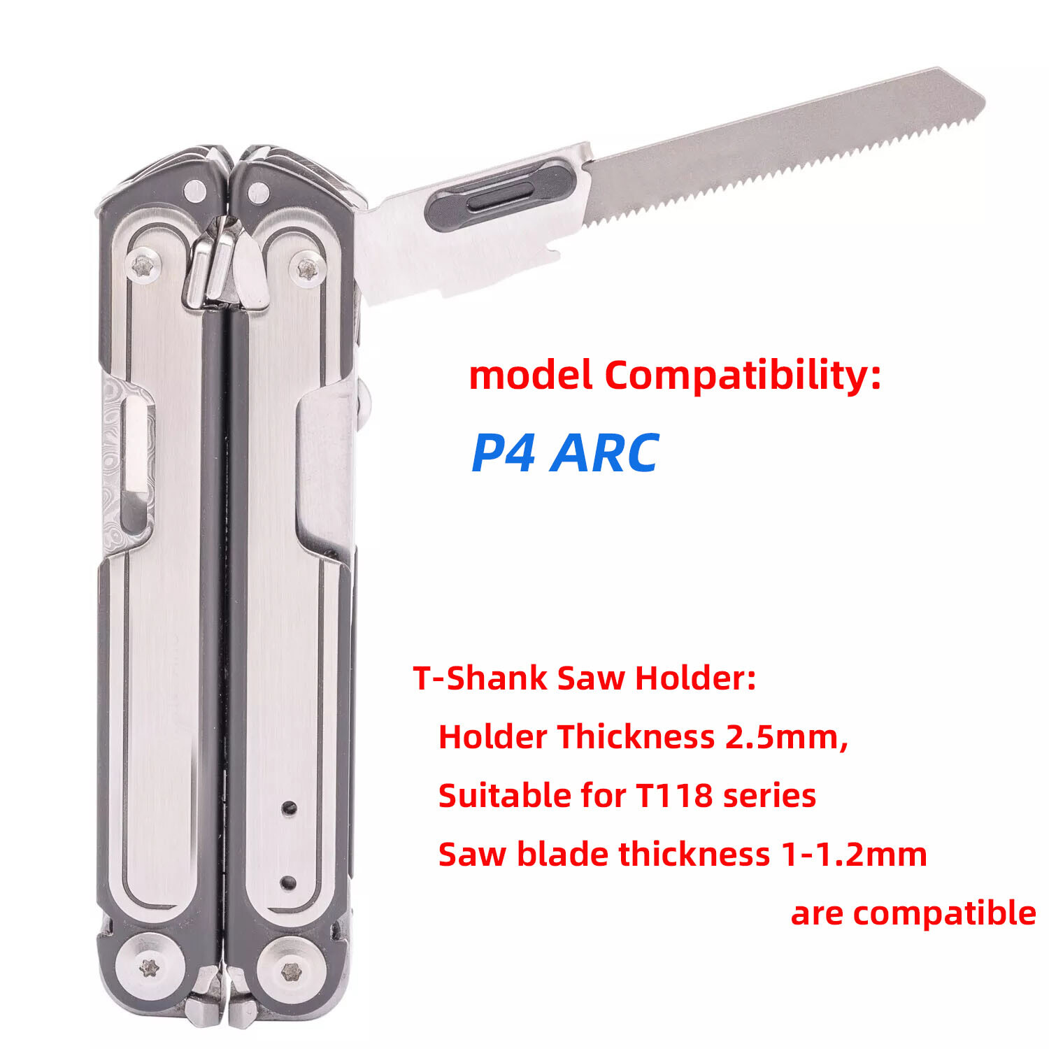 Stainless steel Saw T-Shank Holder with Thumb Grip for Leatherman Free P4 ARC