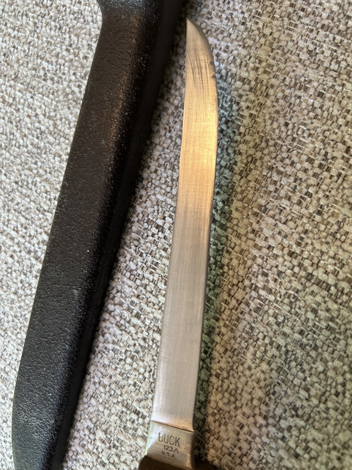 Vintage Buck 123 ^ Fillet Knife Lakemate Hard Plastic Sheath- #3