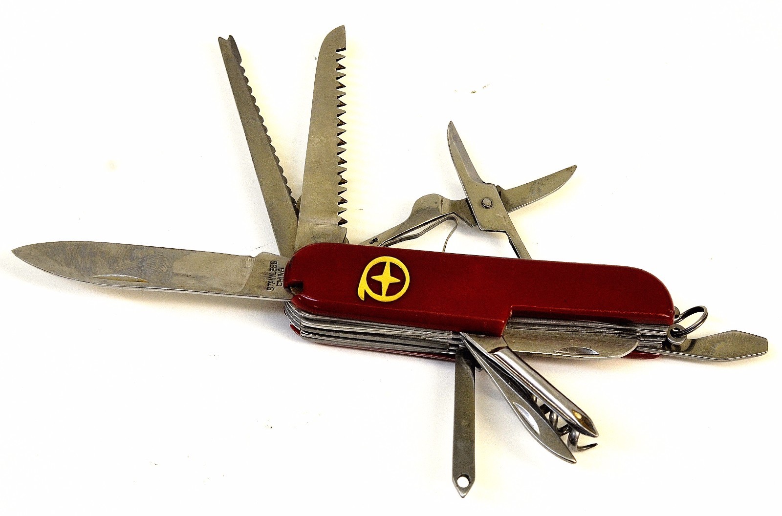 -Swiss Army Style Red Utility Pocket Knife Multi Tool China Stainless SteelBlade