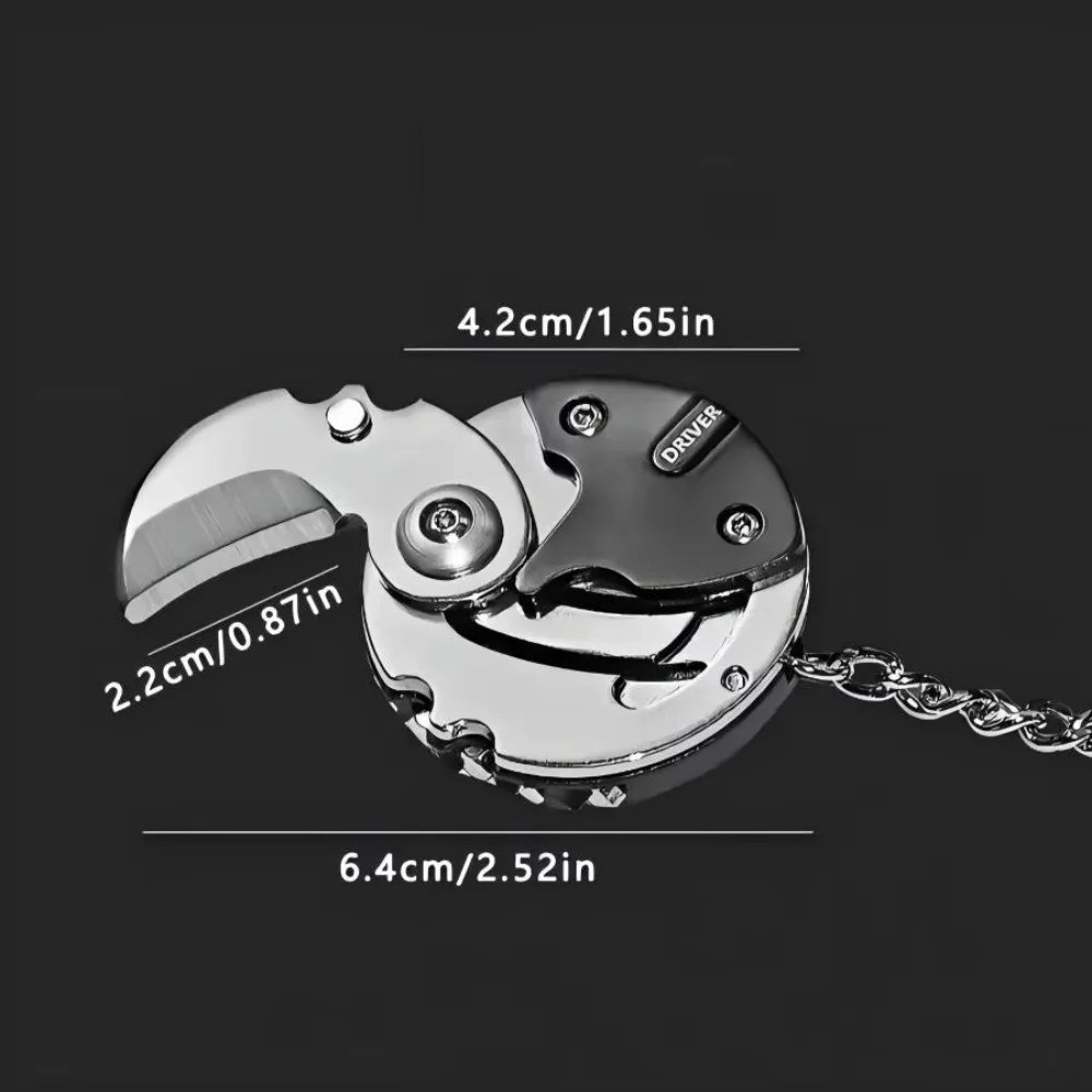 Multifunction Keychain Screwdriver Hex Coin Folding EDC Tool Mini Knife