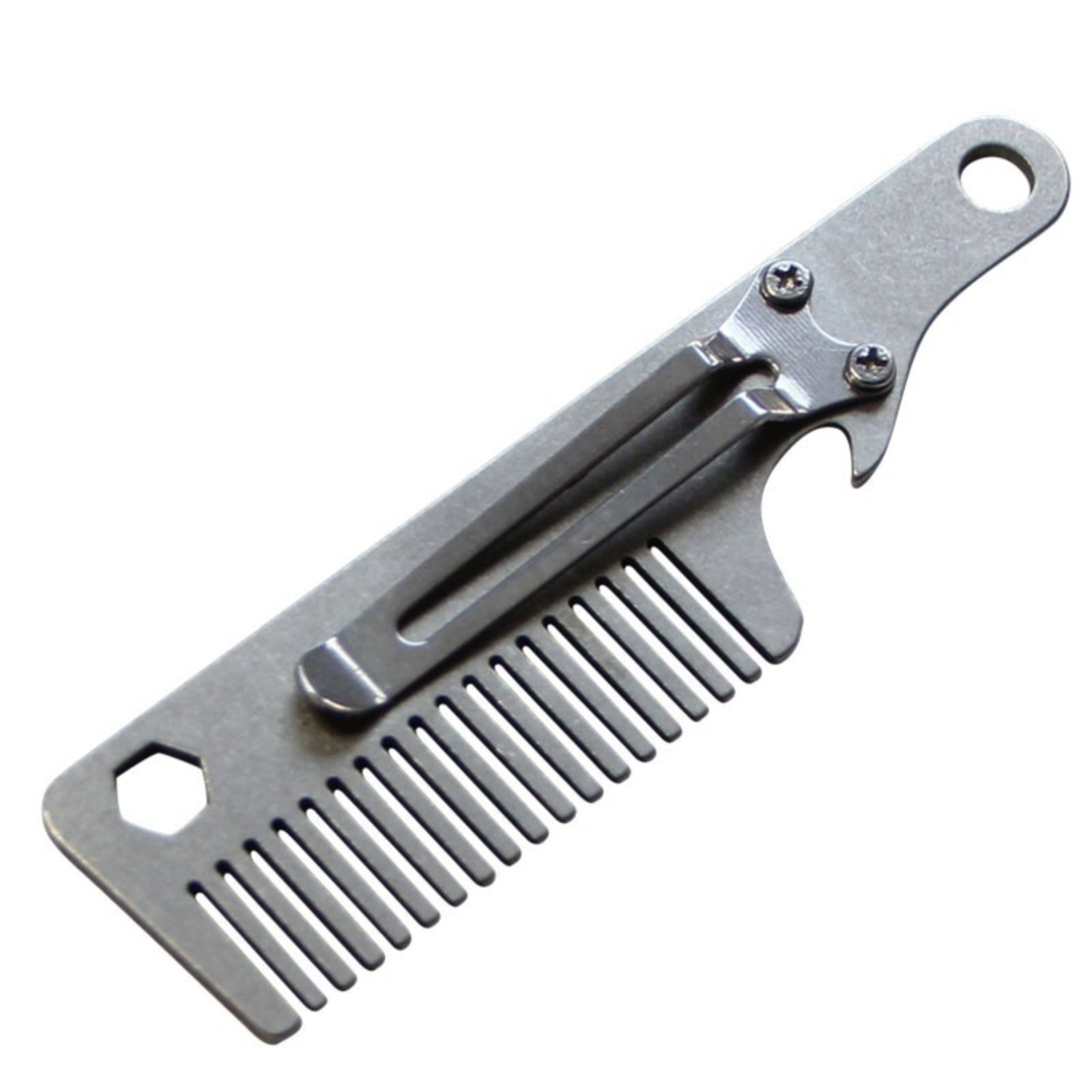 Titanium Alloy EDC Multi Tools Pocket Comb Portable Outdoor Keychain Hair Care