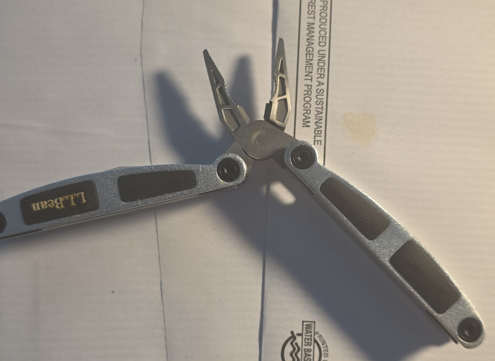 LLBean Multi-Tool Stainless Steel Silver Black Straight Edge Plier