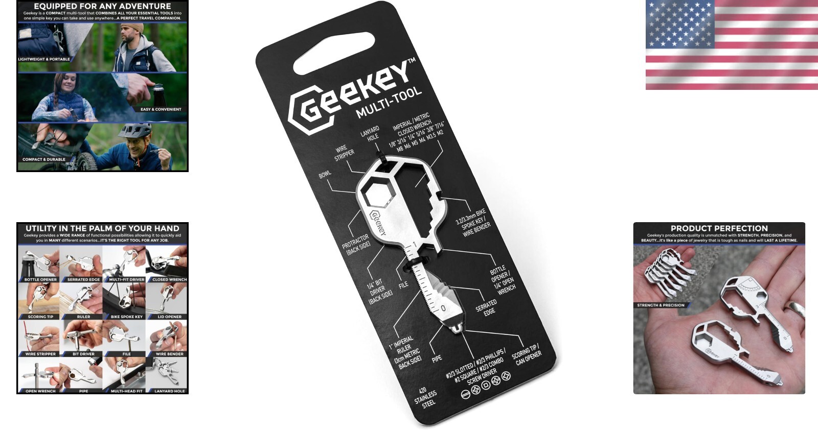 Stainless Steel Keychain Utility Gadget | Compact Multitool for Men and Women