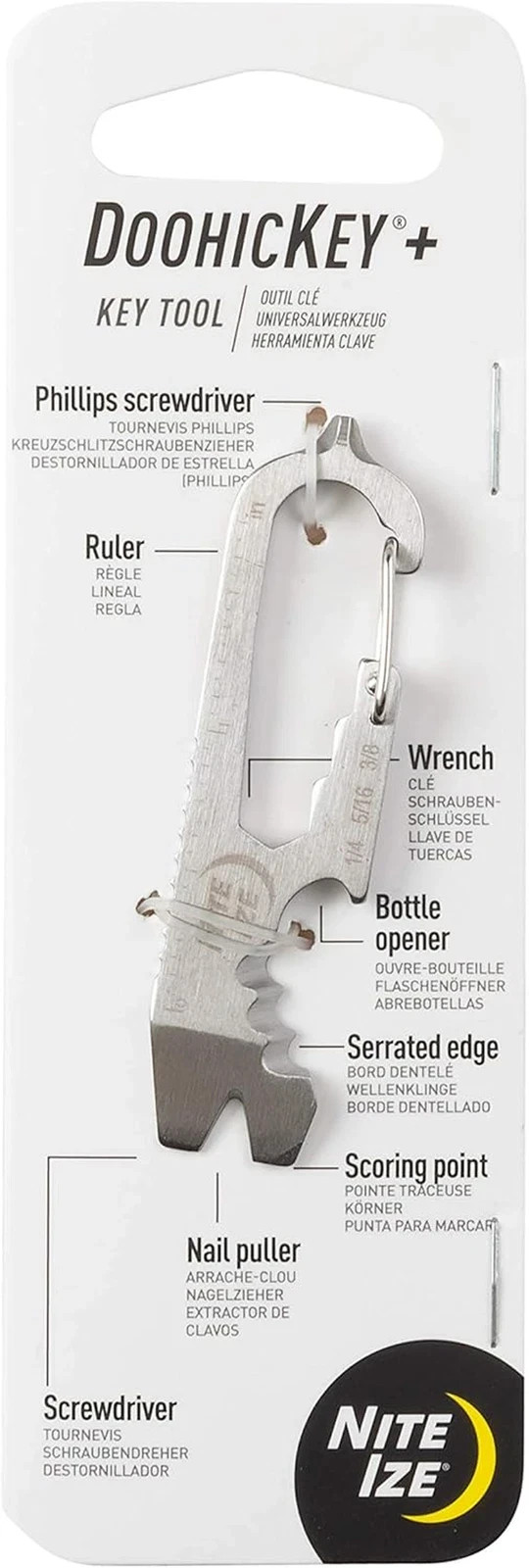 KMTSE-11-R3 Doohickey Keychain Multi Tool, 1 Count (Pack of 1), Stainless Stee