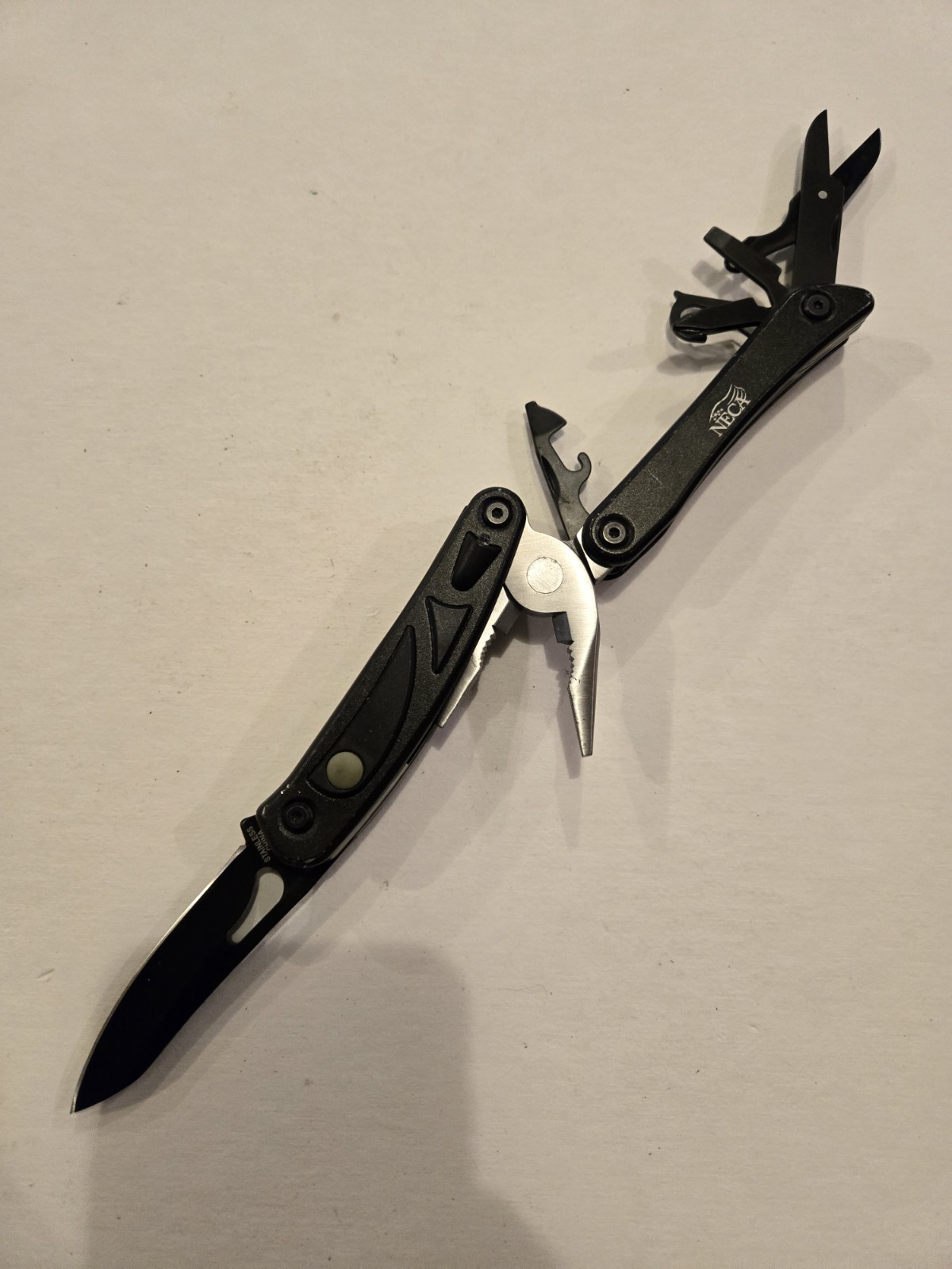 9-in-1 NECA Multi Tool With LED Light, Black