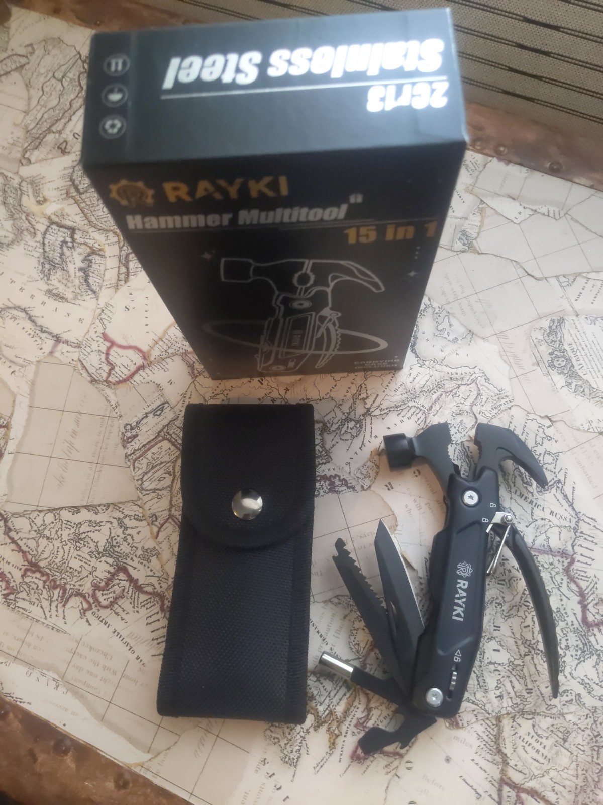 New Rayki Hammer Multitool 15 tools in 1 Stainless Steel