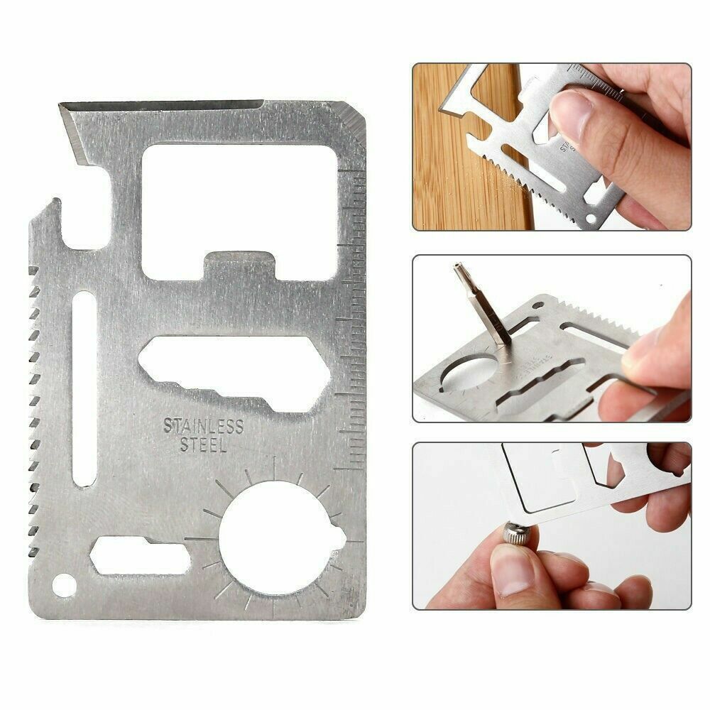 11-IN-1 Multi Function Survival Pocket Card Tool Outdoor Camping Emergency Gear