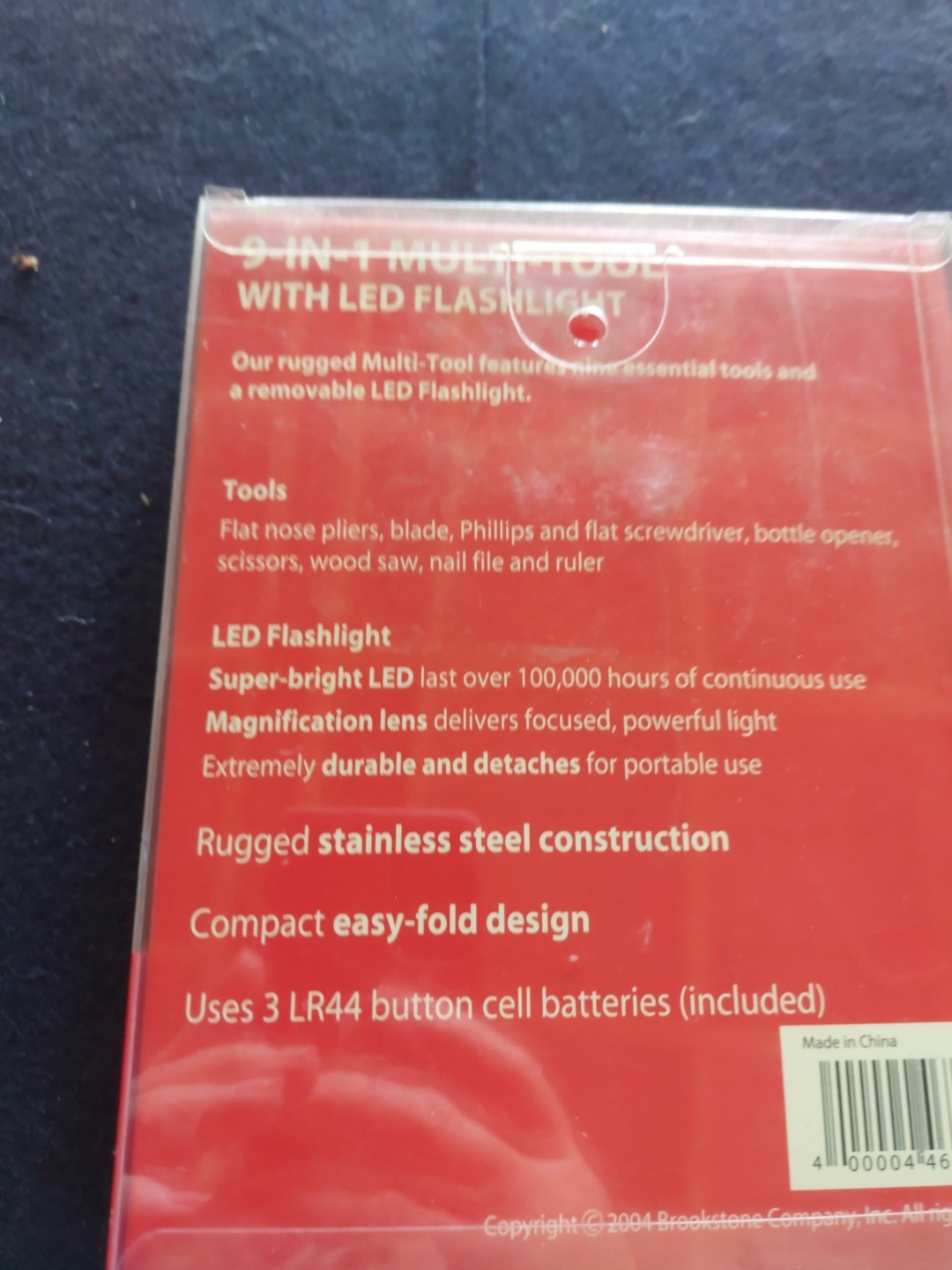 Brookstone® 9-in-1 multi-tool with flashlight pocket size tool NIB