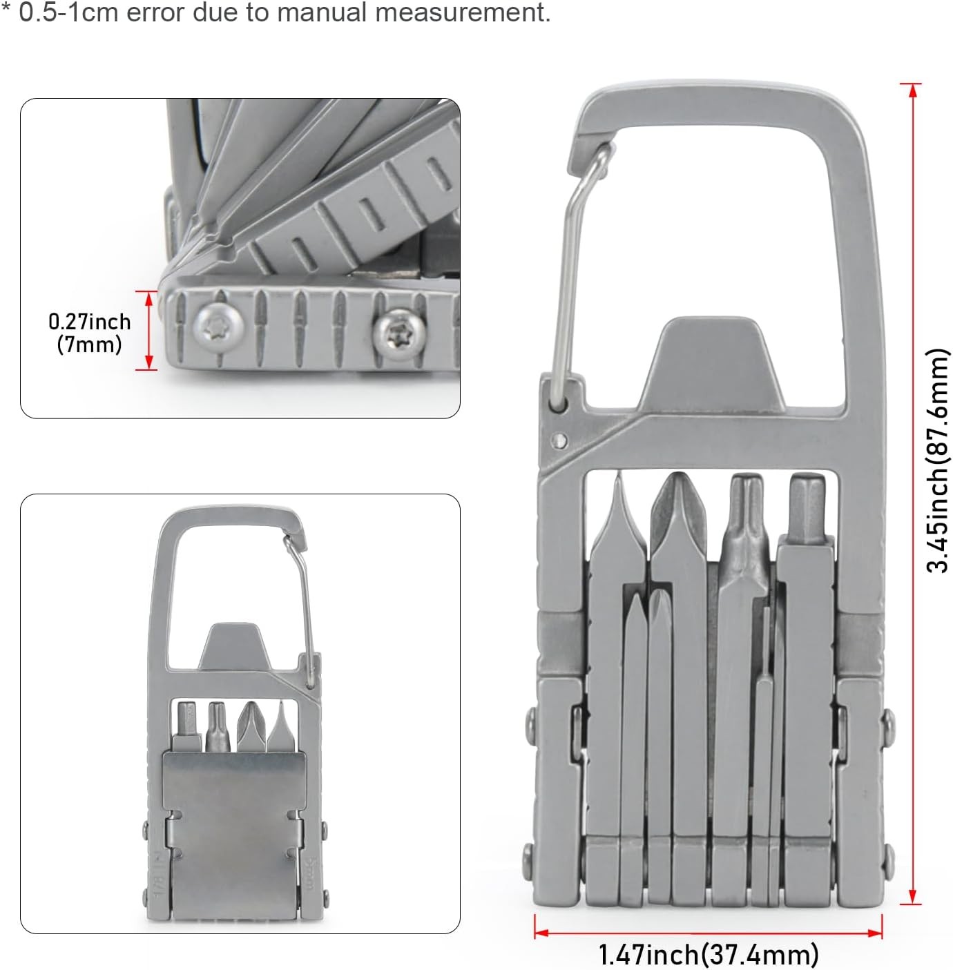 12 in 1 Keychain Multitool Screwdriver Bit Folding Multi Tool Bottle Opener