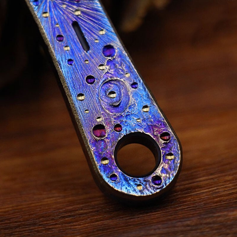 EDC Titanium Alloy Meteorite Pattern Multi Tools Pry Bar Crowbar Opener Outdoor