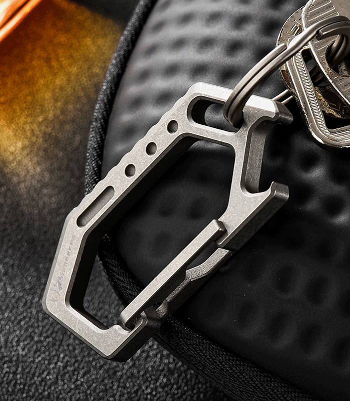 EDC Titanium Keychain Carabiner Car Keys Holder Organizer w/ Bottle Opener Tool