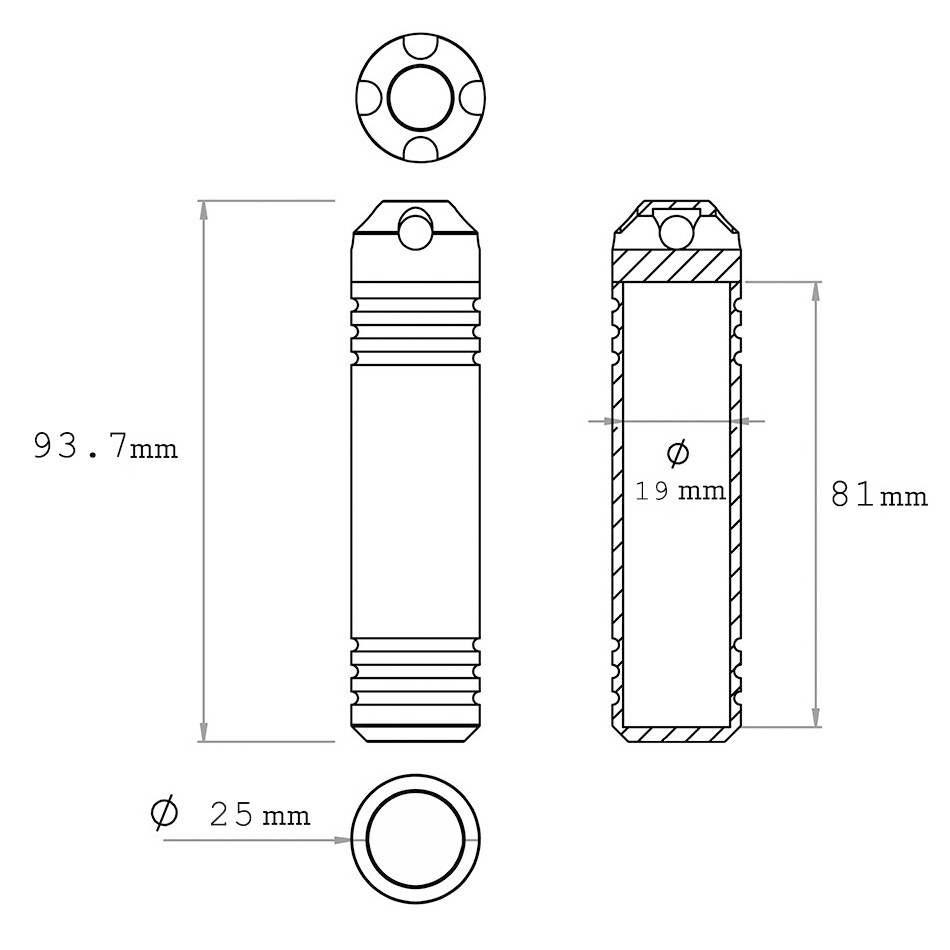 EDC Alloy Waterproof Capsule Tube Outdoor Survival Seal Pill Case Small Item Box