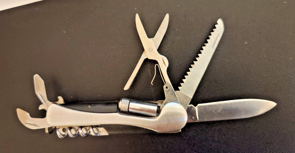 Pocket Multi Tool 13 Function LED Flashlight Knife Screwdriver Camping Lot 2238