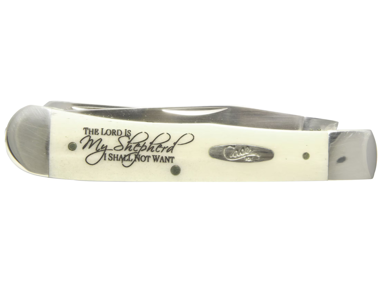 Case Religious Sayings Trapper 2 Pocket Knife 3.27″ Drop Point Stainless Steel