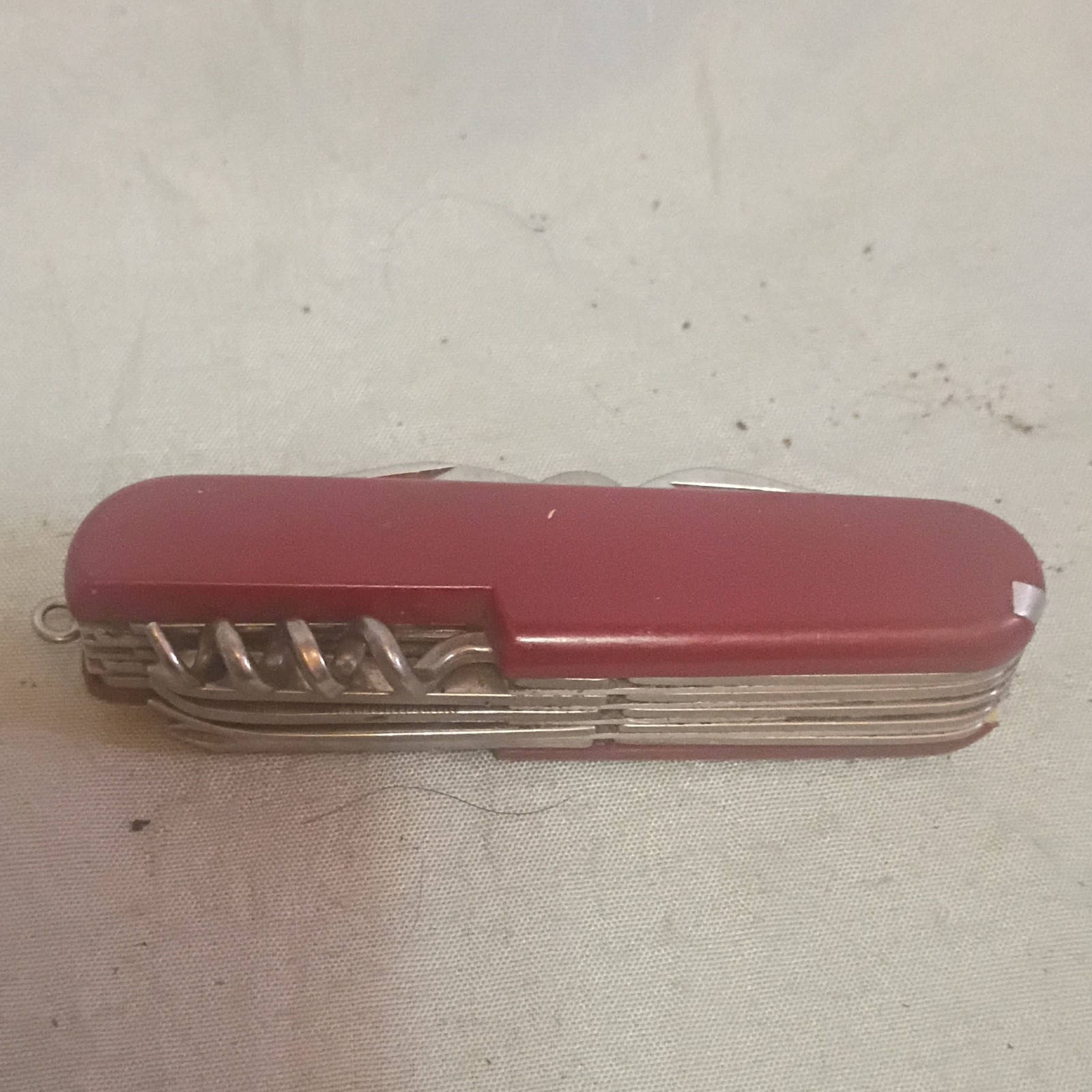 Stainless Steel Multi-Tool Red Knife Scissors Corkscrew Saw Bottle Opener