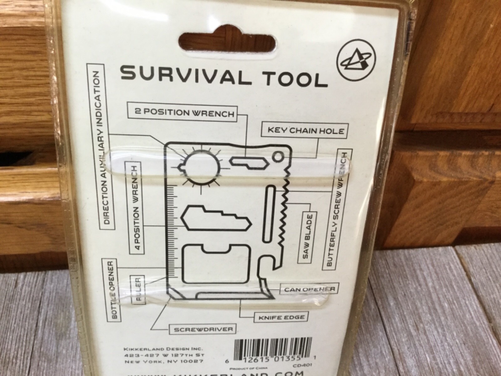 Kikkerland Survival Tool 11 Function Stainless Steel w/ Pouch Wallet Keychain