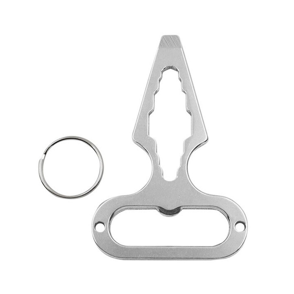 1pc Keychain Wrench Stainless Steel Press Buttons Emergency Survival Make Sound