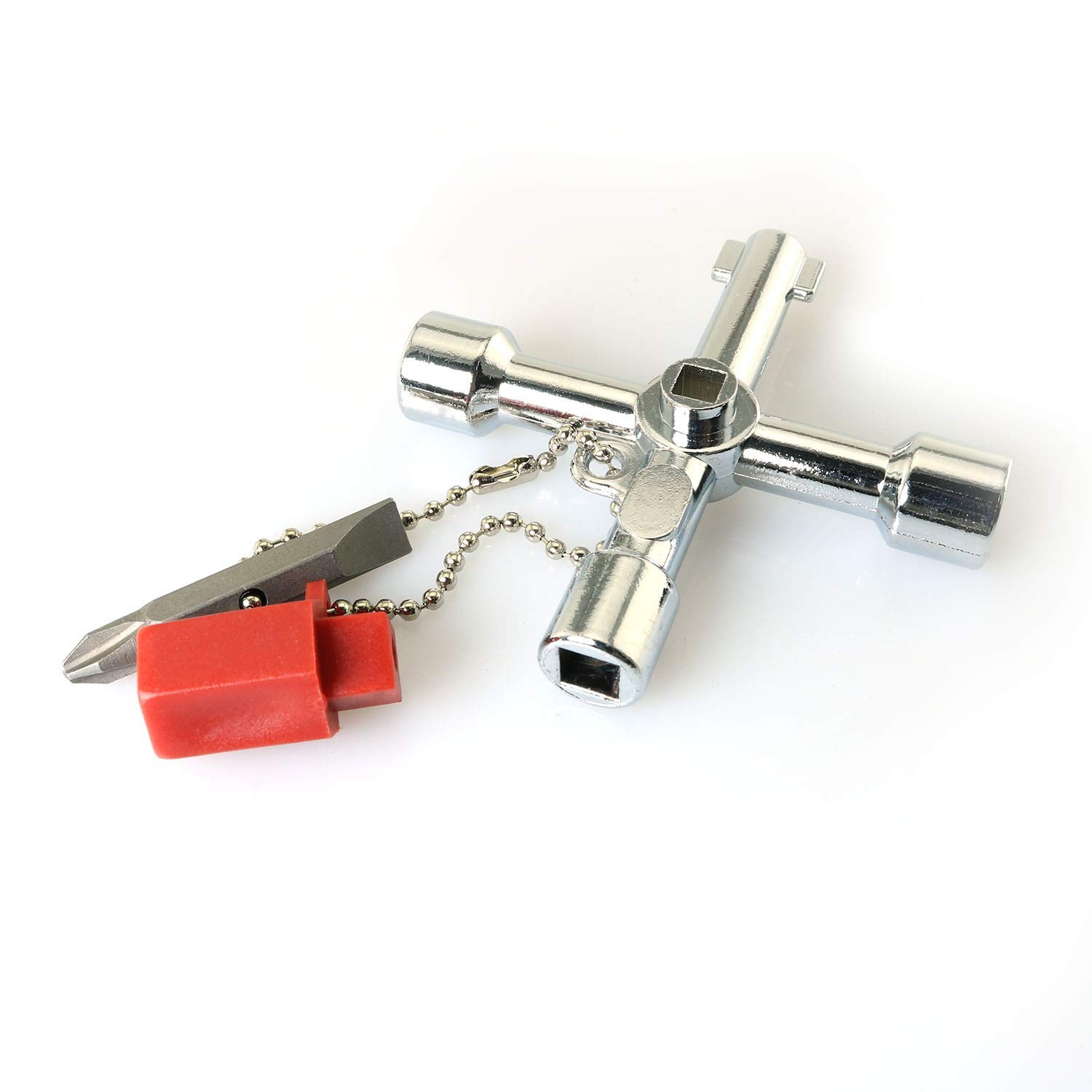 4 Way Cross Key Zinc Alloy Multifunction Triangle Wrench Key Universal Openin…