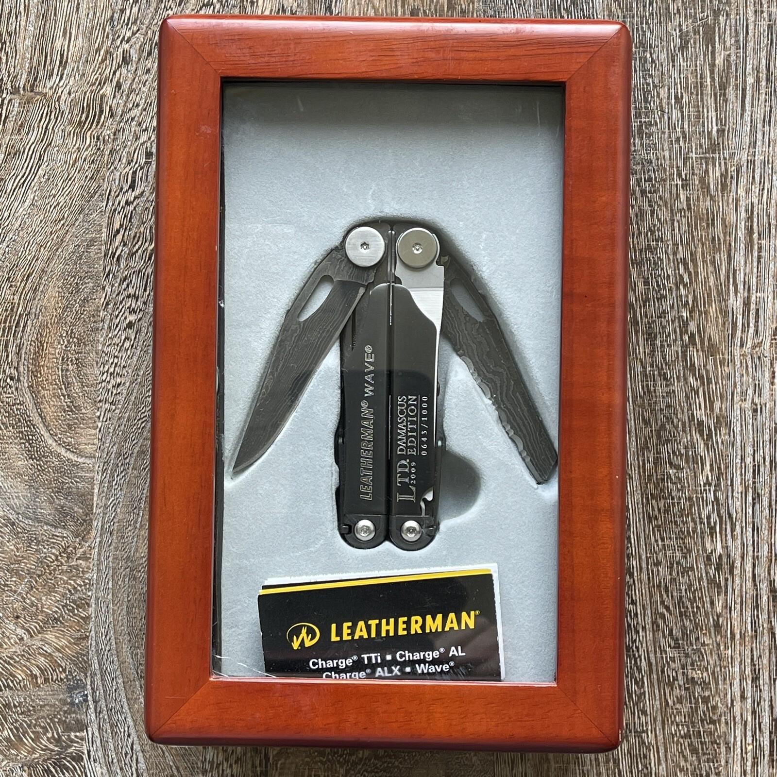 Collectible Limited Edition Leatherman Damascus Wave multitool. Serialized
