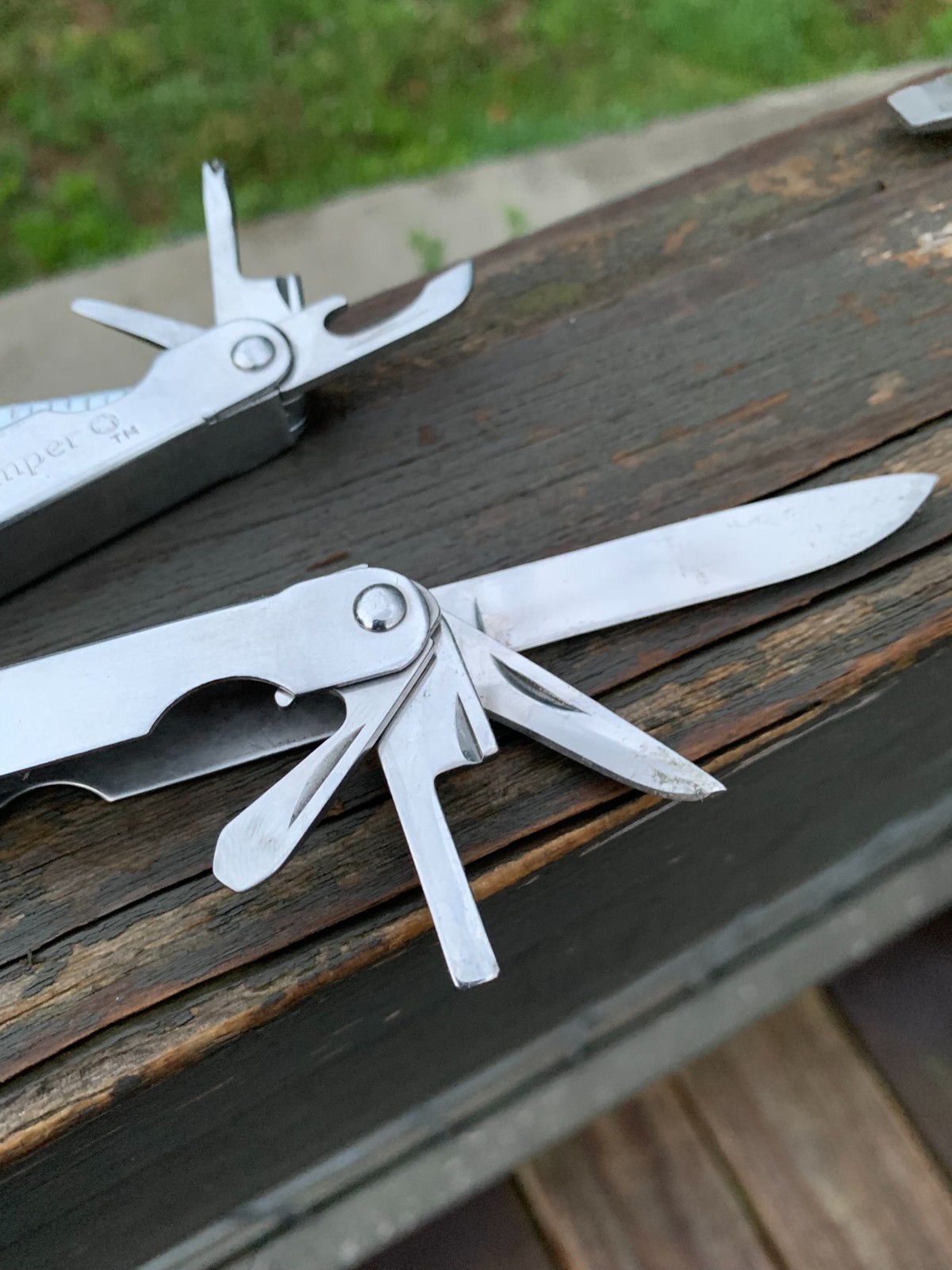 Vtg 90s Gerber MPT #5 & American Camper Multitools, Stainless Steel, 4.5″ & 4″