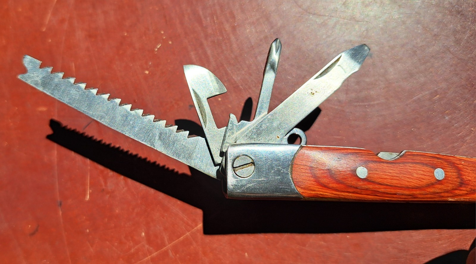 Hesco Bastion Multi-Tool Silver Stainless Steel Knife Wooden Handle