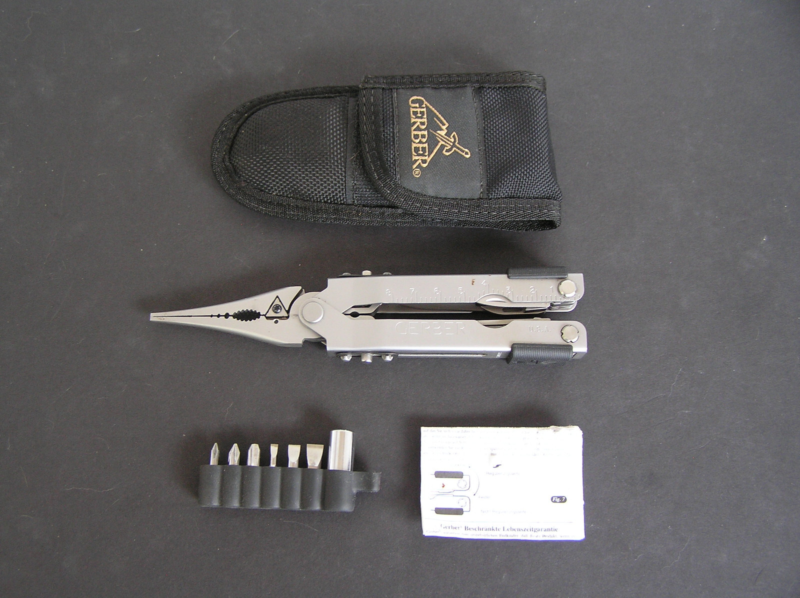 Rare Variant Gerber MP600 Fisherman Multi Plier w/ Longer Needlenose & Tool Kit