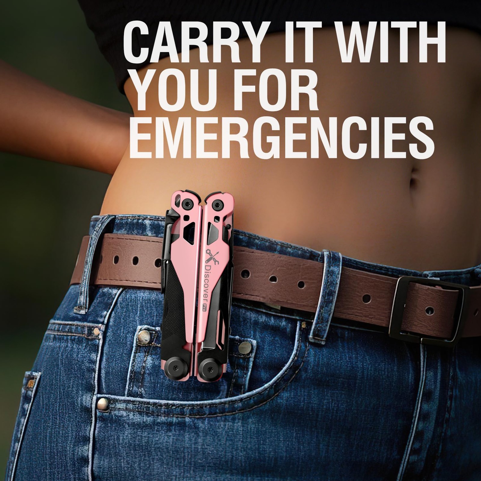Herramienta Multiusos 23 En 1 Con Alicates Y Cuchillo De Camping Rosa