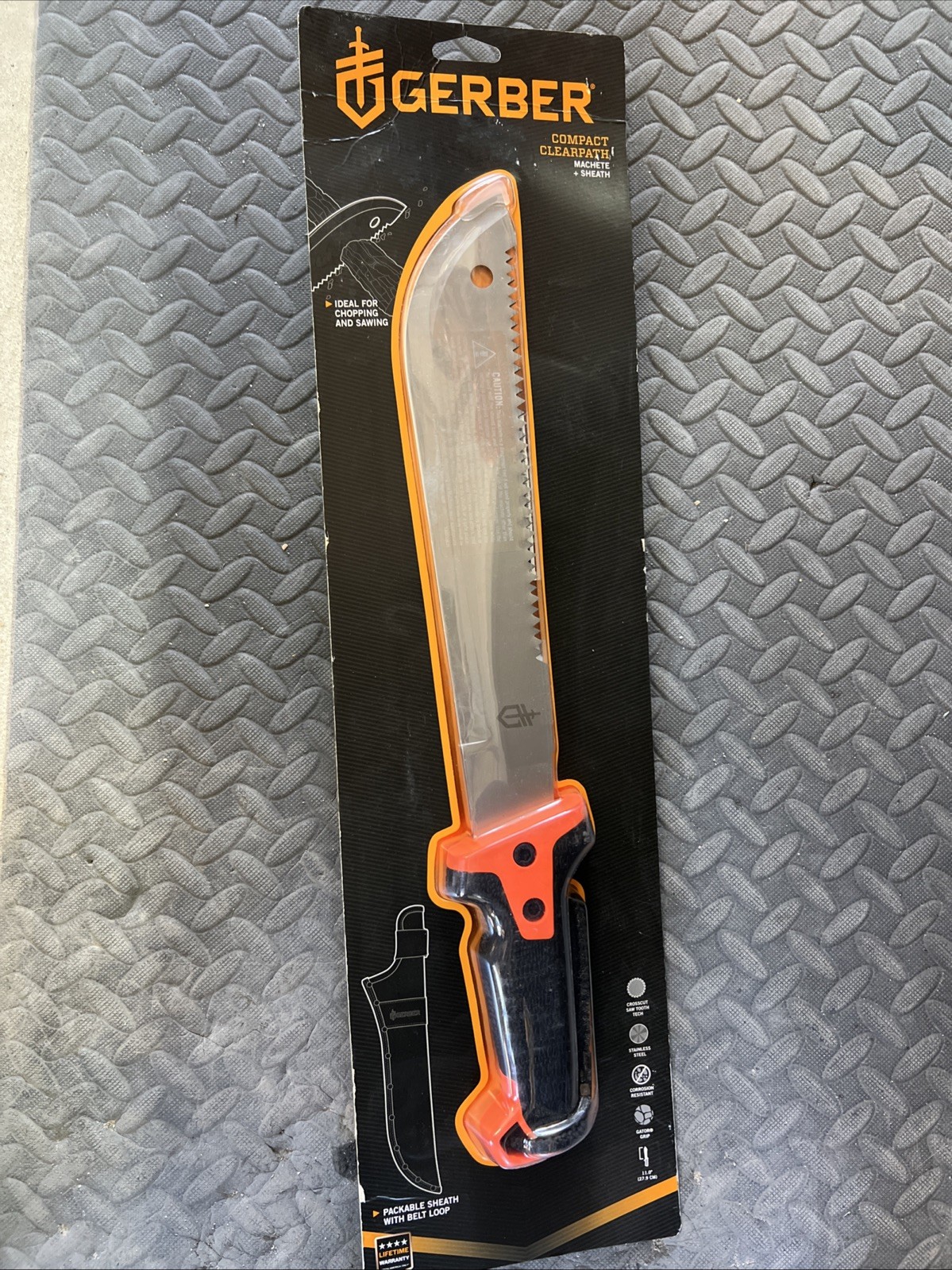 Gerber Compact Clearpath Machete w/Sheath 11″ Stainless Steel, Gator Grip 17”