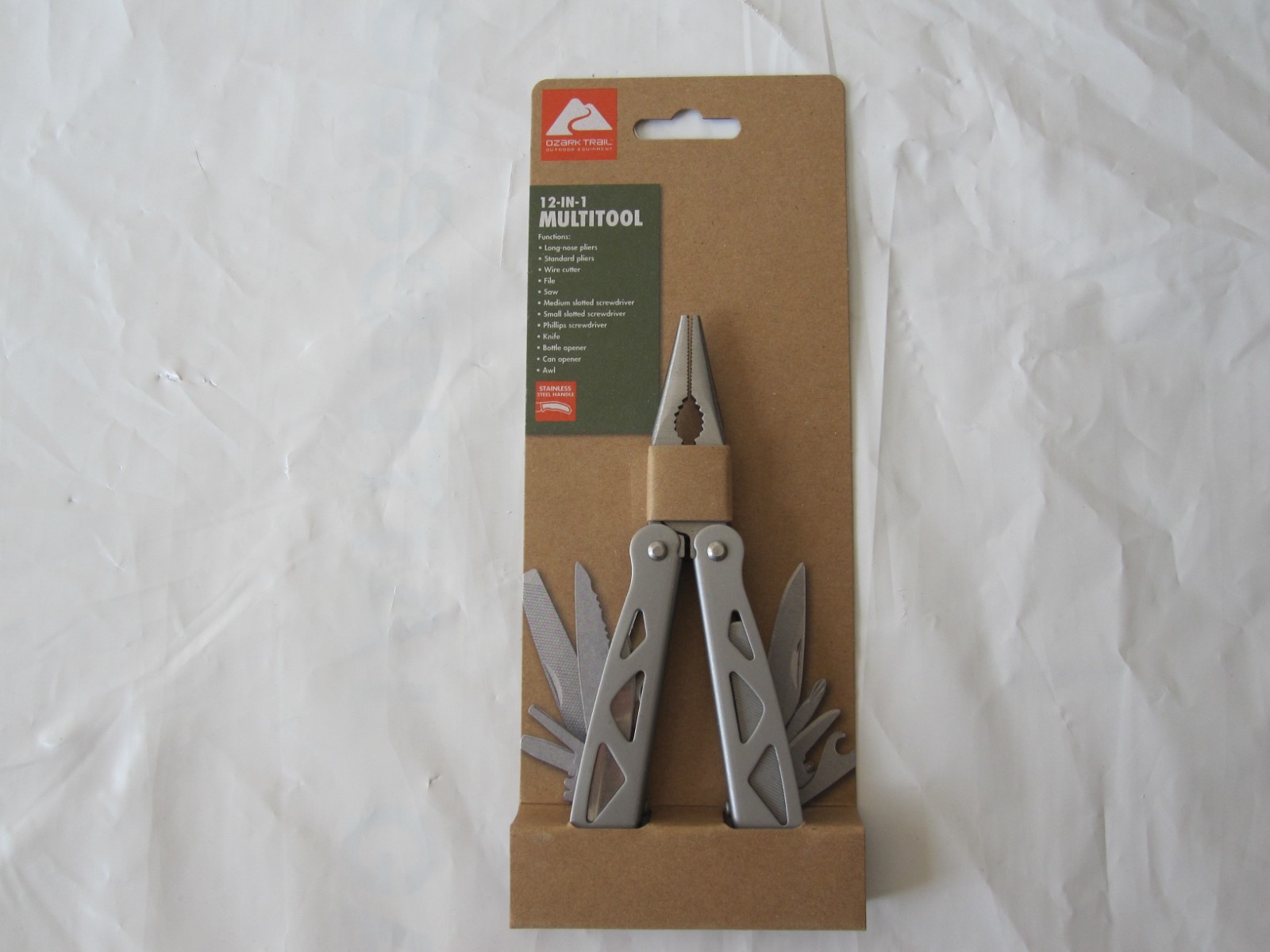 NEW Ozark Trail Camping Steel 12-in-1 Multi Tool Silver Model 6962