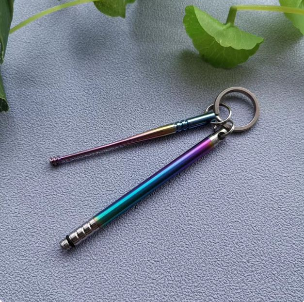 EDC Titanium Alloy Ear Pick + Titanium Alloy Toothpick Portable Multi Tool Gift