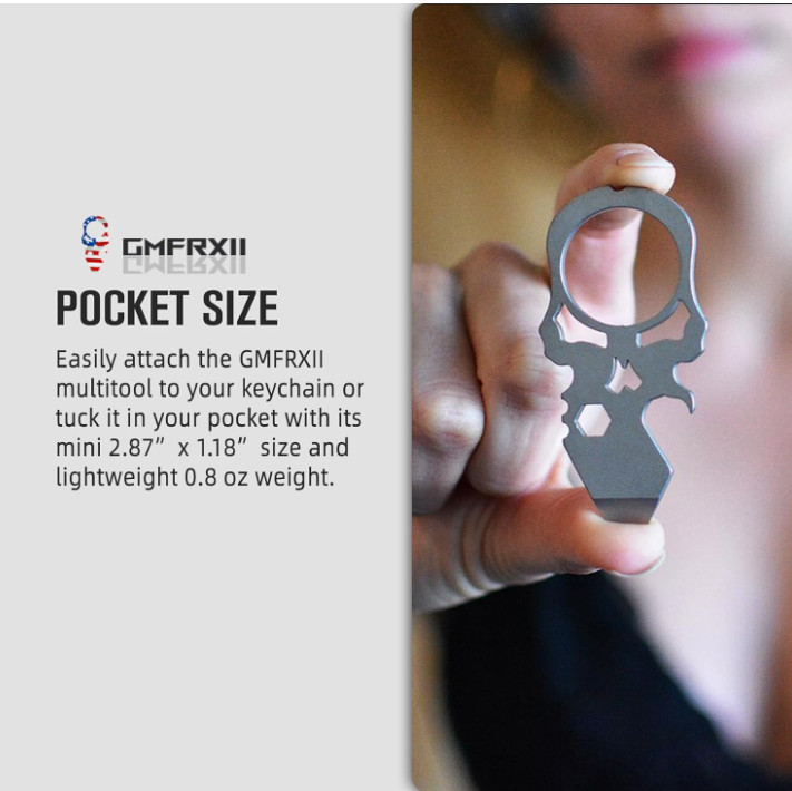 Multi-function Skull Keychain – 4 in 1 EDC Pocket Pry Bar, Bottle Opener,