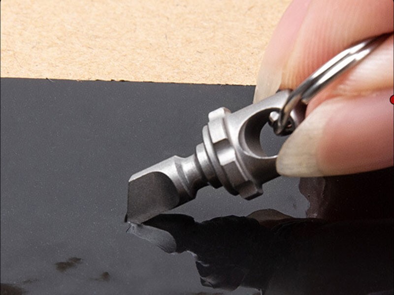 Mini Titanium Alloy Insert Buckle Gimbal Ring Portable Double Keyring Cutter EDC
