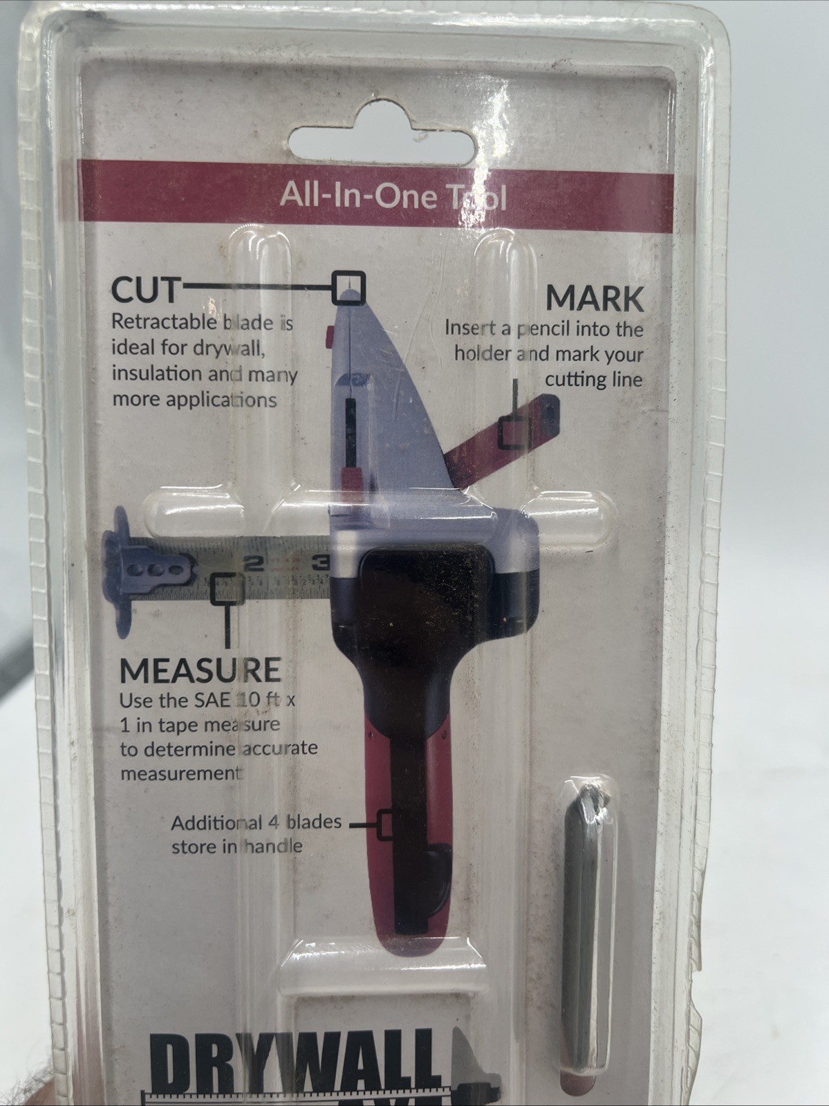 Drywall Axe All-in-one Hand Tool with Measuring Tape and Utility Knife