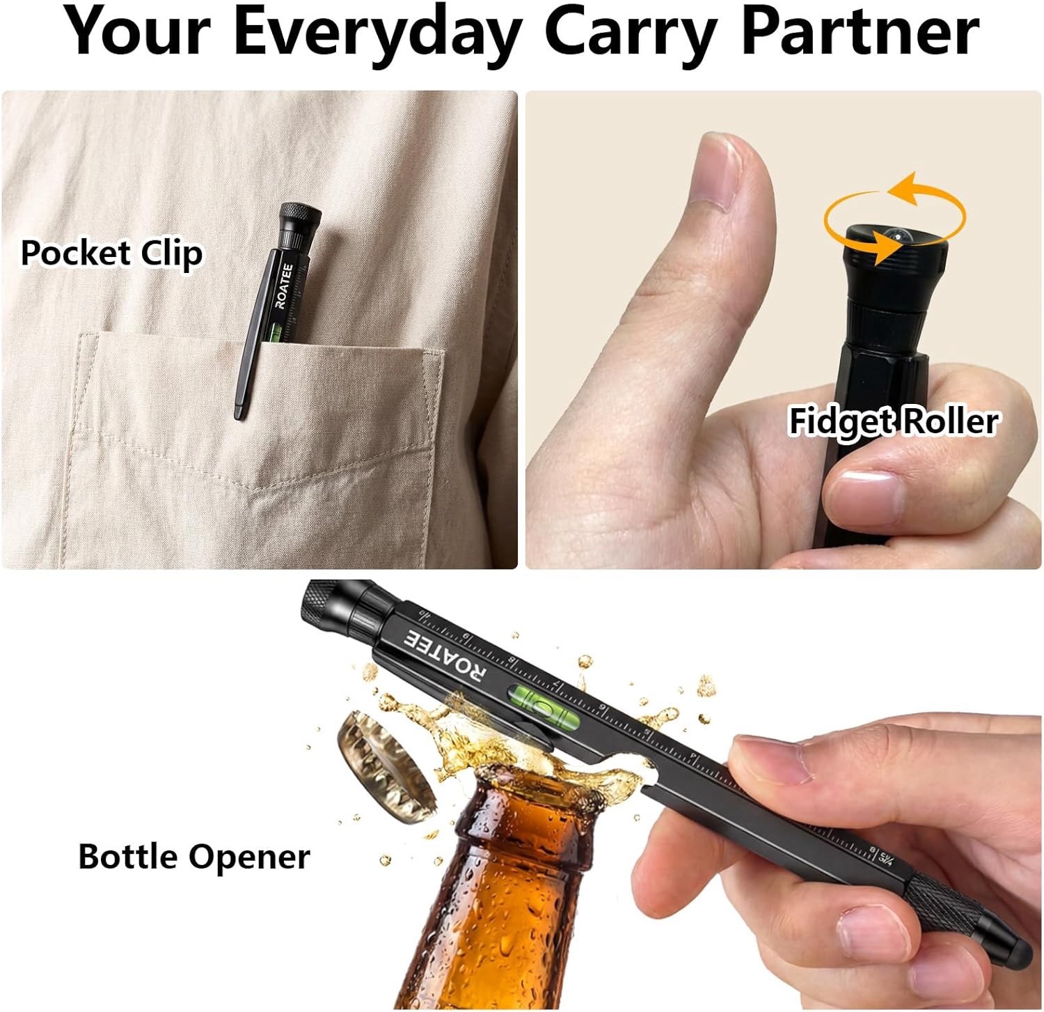 12 in 1 Tactical Pen, Self Defense Pen Multitool Gifts for Men,Cool EDC Gear