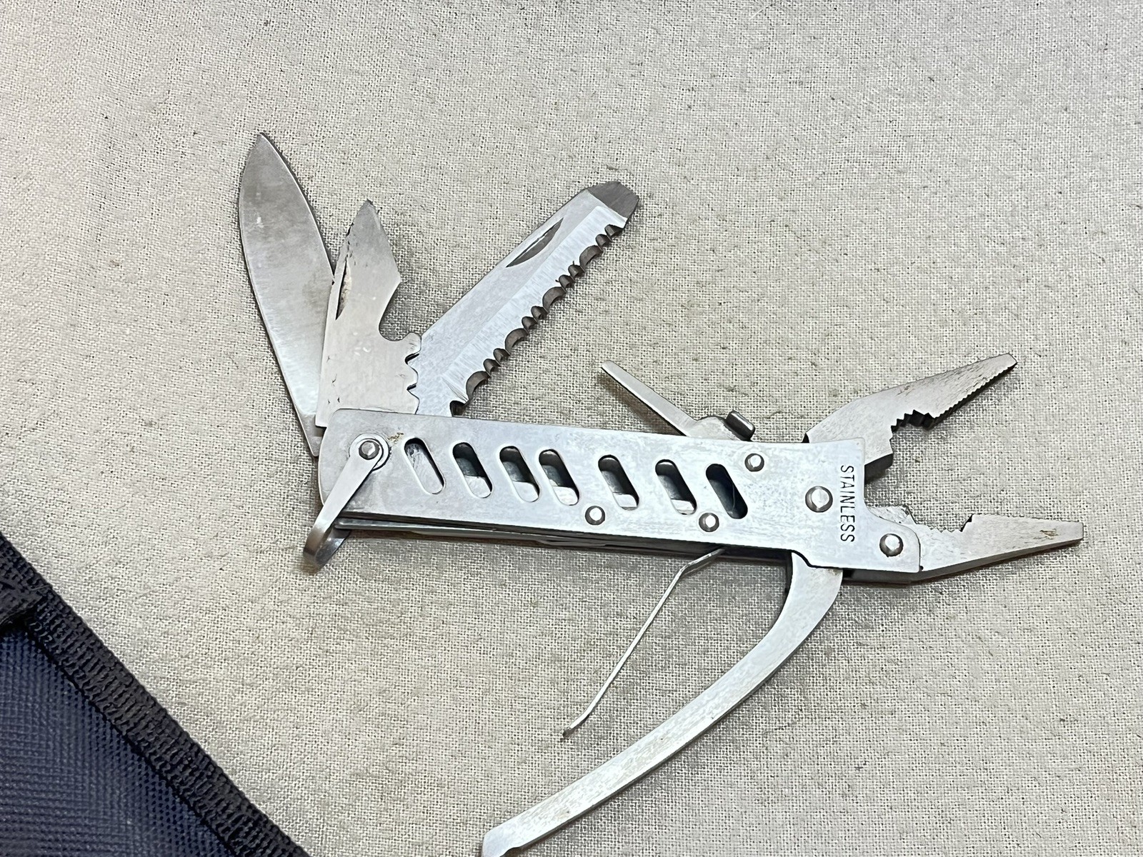 Stainless Steel Multi Fishing Tool With Case Knife Pliers More