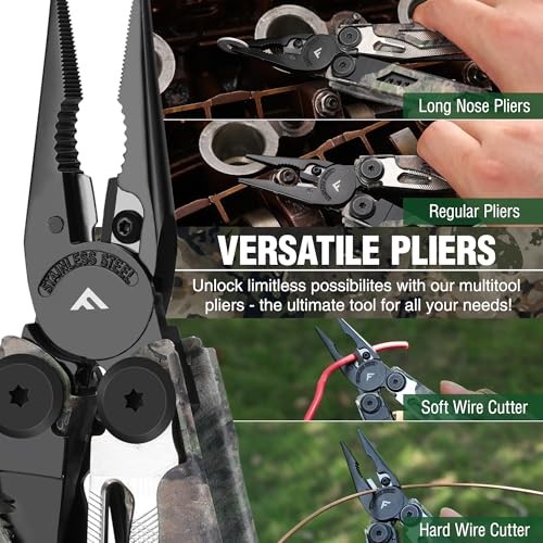 Multitool, 18 in 1 Multitool Pliers with Fire Starter, Window 18-in-1 Camo