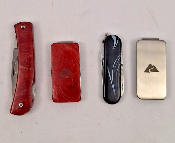 Ozark Trail 4-piece Combo Knife, Multitool, Money Clips – Stainless Steel