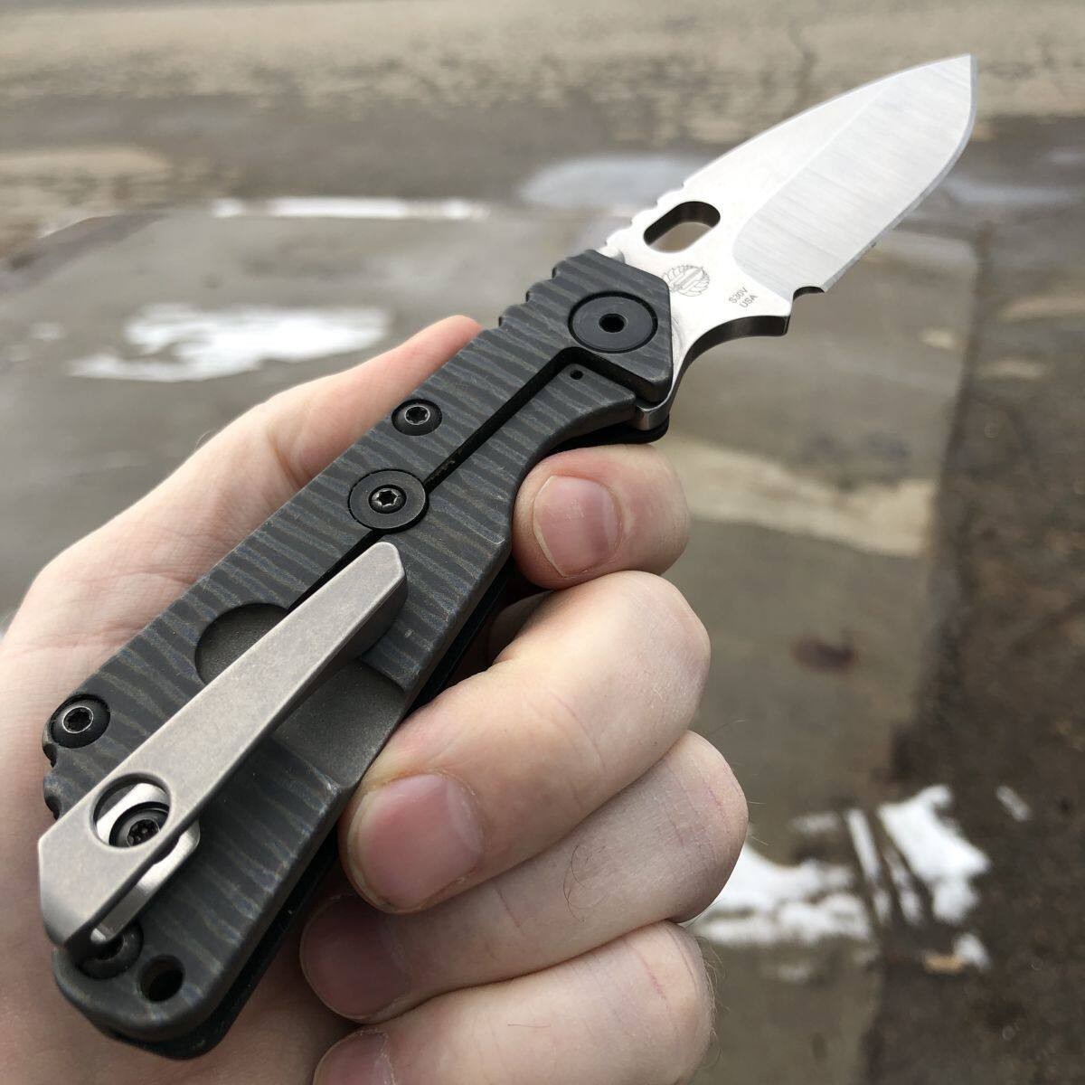 Titanium CNC Pocket Clip for Strider SNG SMF Knife DIY Replacement Upgrade