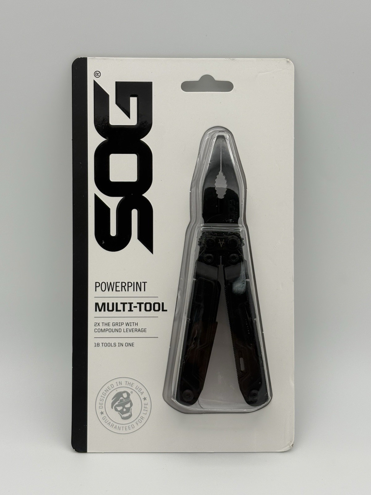 SOG PowerPint Compact Multi-Tool Stainless Steel 18 Tools Pliers Knife – Black