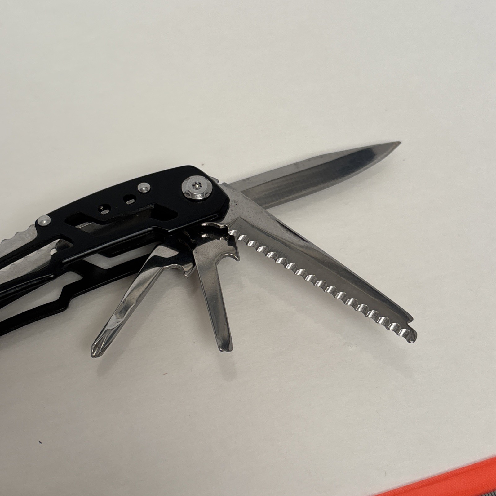 FANGFO Multi-Tool Black Tactical Heavy Duty Pocket Pliers EDC Tool w/ Sheath