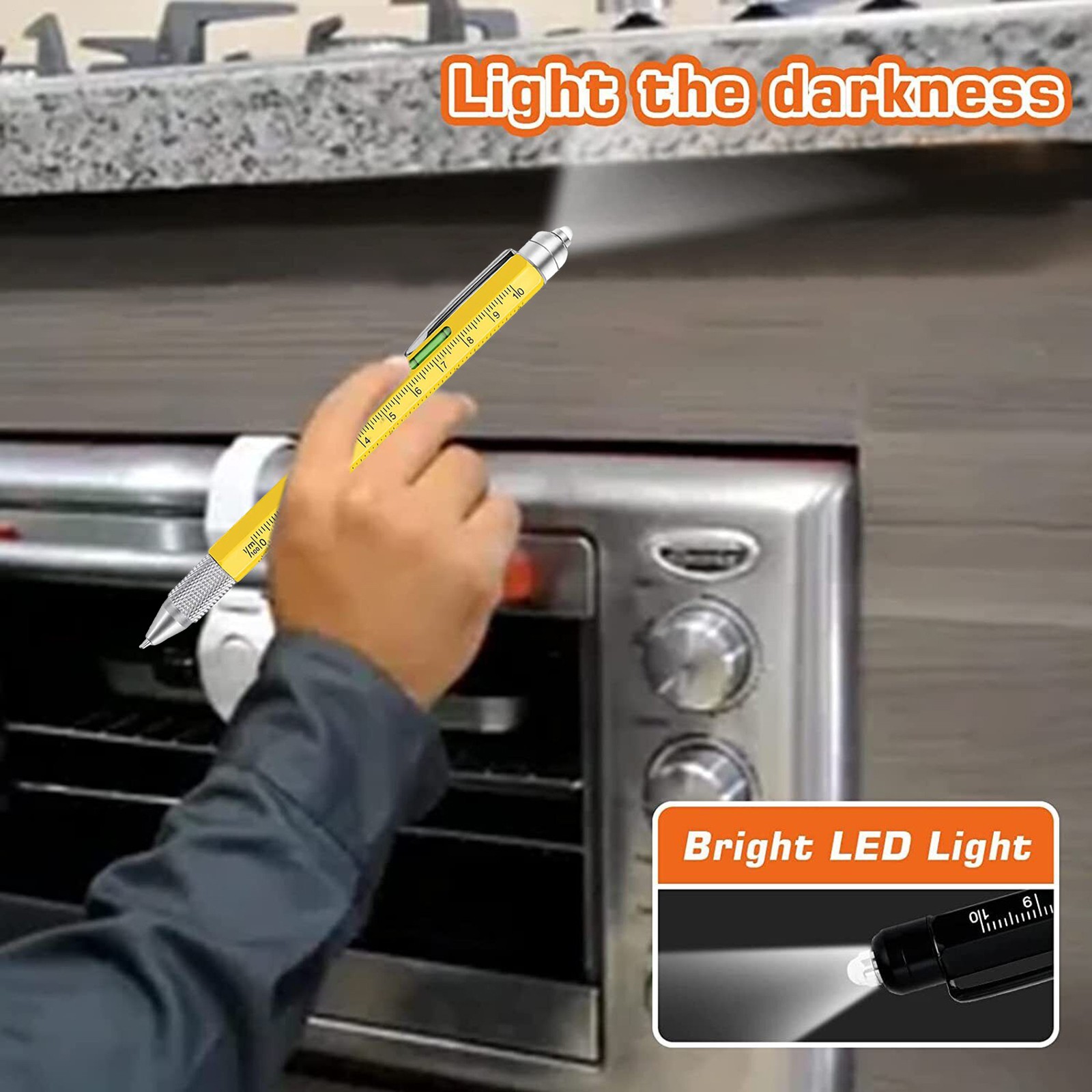 9 In 1 Multi Tool Pen, LED Light Emitg Pen Bottle Opener Touch Pen Gifts Unique