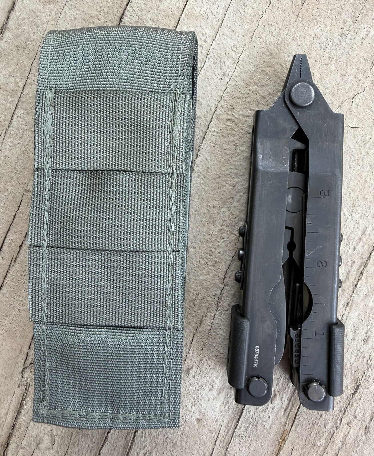 GERBER DET MULTIPLIER CAMPING BLACK OXIDE NEEDLE NOSE MULTI TOOL KNIFE W/SHEATH