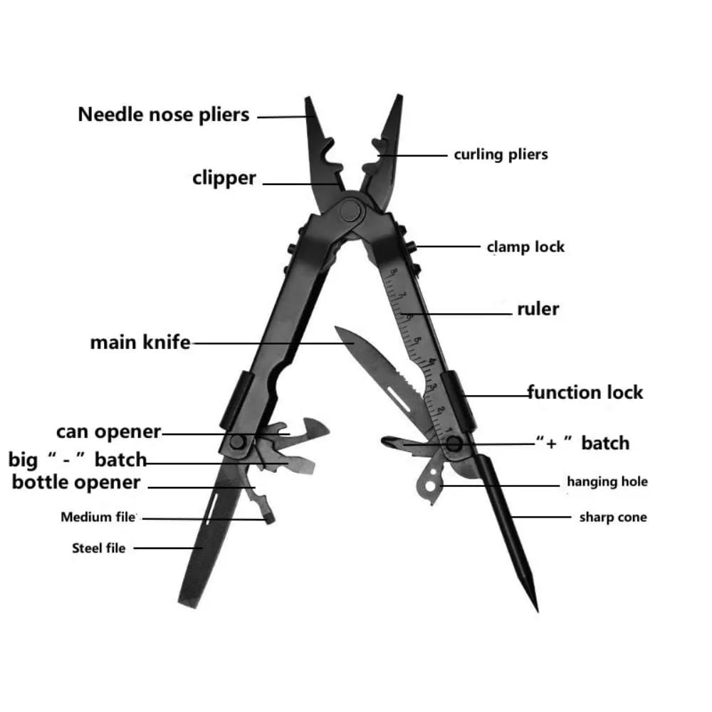 13 In 1 Multifunctional Tools Pliers Screwdriver Wire Cutters Camping Surviva…