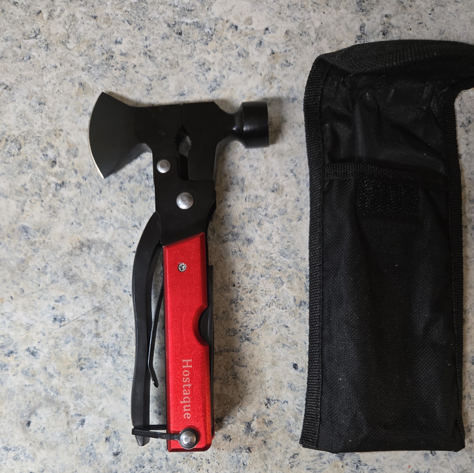 Multitool Axe Hammer Camp Hatchet Screwdriver Bits Knife NEW – USA