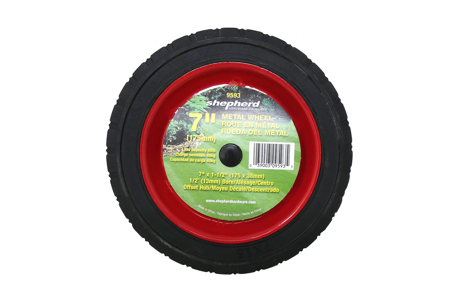 Hardware 9593 7-Inch Semi-Pneumatic Tire, Steel Hub with Grafoil Bearings, Di…