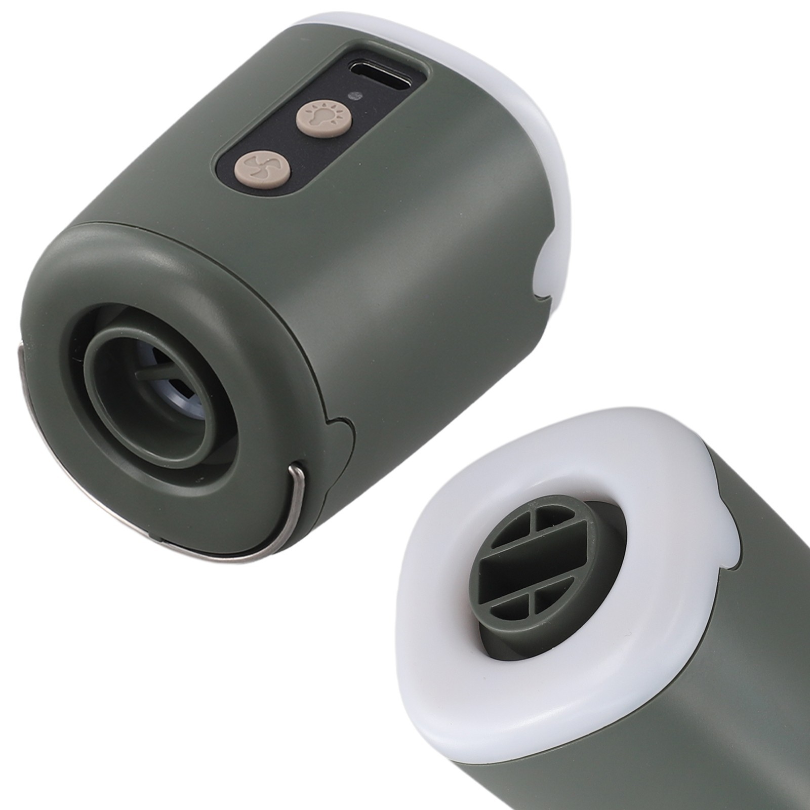 Camping Essential Compact Air Pump with LED Light and Nozzle Attachments