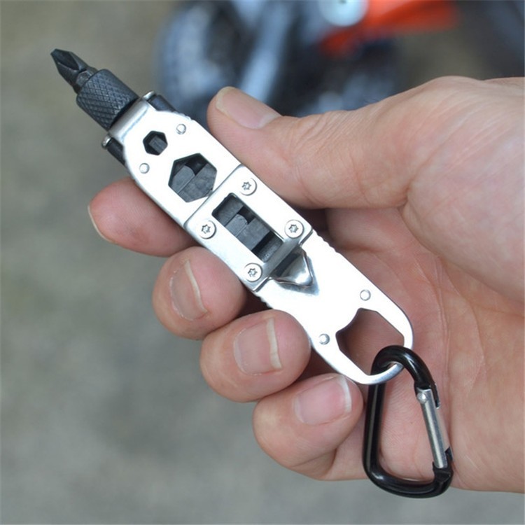 Mini Herramienta Destornillador Portátil, Abrebotella, Linterna para Camping